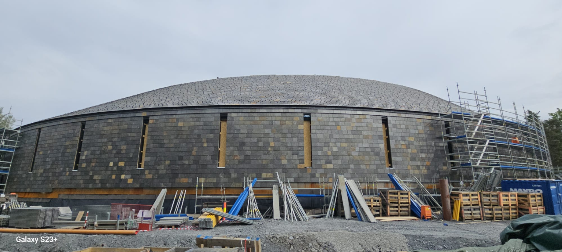 Fasade i Ottaskifer på Vikingtidsmuseet, Bygdøy, Oslo